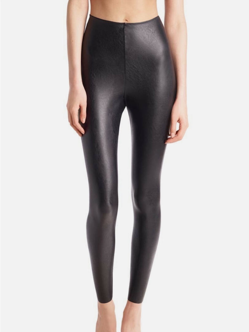 Commando Black Faux-Leather High-Rise Leggings